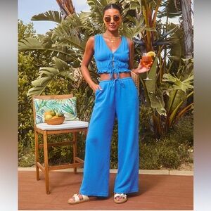 Vici Alinah Royal Blue Linen Set